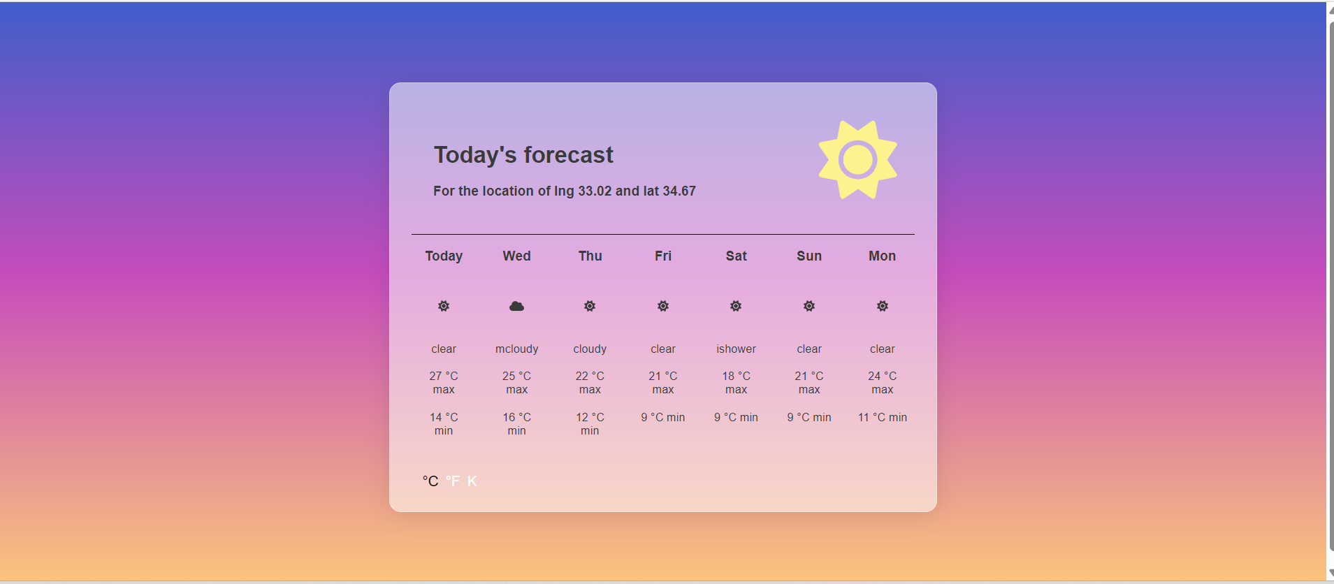 Weather App Preview